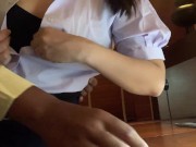 แอบเย็ดกับนักเรียน ม.ปลาย หุ่นอวบๆ ในห้องสมุด เย็ดแรงมาก เสียวมาก แต่ร้องไม่ได้ เสียงไทย 16/16