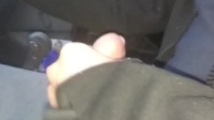 Jerking off while driving and quick cum