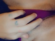 Thiccc girl rubs her wet pussy through her panties