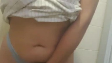 Cum in public bathroom