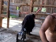 Tied up and fucked by machine in barn 11/16