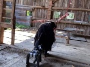 Tied up and fucked by machine in barn 9/16