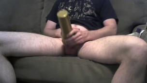 Stroking the Thick Millenium Falcon in My Pants - Filling my toy with Cum at the End