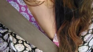 Public Car play Makes Me Excited! Hairy Pussy Thick Thighs Slut in Passenger Seat Flashes Upskirt