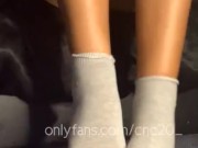 Sexy Ebony Teen removes Socks 