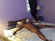 Tied him to the bed and gave him a good head  1/16