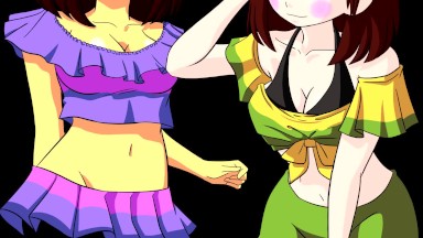 Speed Paint - Frisk and Chara Bikini