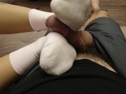 MISTRESS MASTURBATION IN SOCKS AND PANTYHOSE FETISH SLAVE 12/16