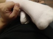 MISTRESS MASTURBATION IN SOCKS AND PANTYHOSE FETISH SLAVE 14/16