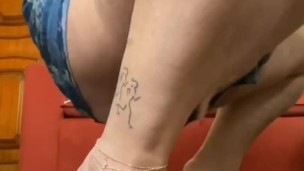 BBW Standing Wedge Heels show off, Masturbation and 2 Orgasm - Full 6 minutes Video for Sale
