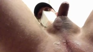 Demolishing ass pussy with cucumber 