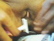 Indian hot milf pussy shaving. 13/16