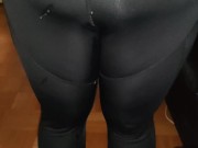 Cumshot on my girlfriend's Leggins but the most goes to the floor 11/16