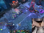 I'M BACK! Gamer Girl playing naked in bed League of Legends #20 Luna 10/16