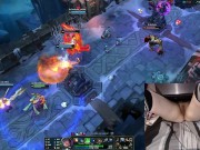 I'M BACK! Gamer Girl playing naked in bed League of Legends #20 Luna 14/16