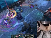 I'M BACK! Gamer Girl playing naked in bed League of Legends #20 Luna 16/16