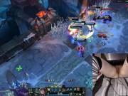 I'M BACK! Gamer Girl playing naked in bed League of Legends #20 Luna 3/16