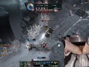 I'M BACK! Gamer Girl playing naked in bed League of Legends #20 Luna 8/16