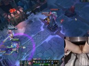 I'M BACK! Gamer Girl playing naked in bed League of Legends #20 Luna 9/16