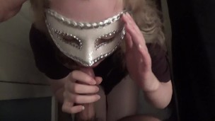 Teen on Her Knees Deepthroat Cum in Throat