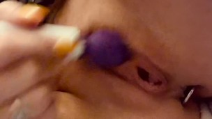 Big Titty MILF Fucks Her Pussy, Sucks Nipples and SQUIRTS!