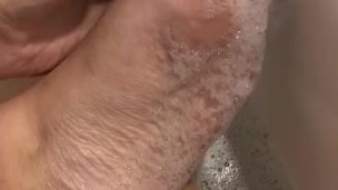 Soapy foot massage 
