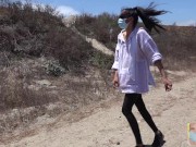 Masked Exhibitionist Flashing in Desolate Land 1/16