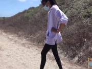 Masked Exhibitionist Flashing in Desolate Land 2/16