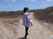 Masked Exhibitionist Flashing in Desolate Land 4/16