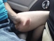 Sneaky Car Cum In Shorts- University Library Parking Lot