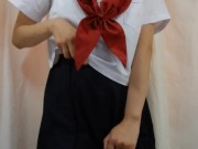 黒タイツ履いたままおしっこするセーラー服JK 1/16