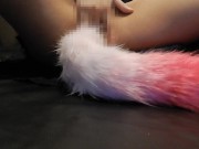 セーラー服が個室ネットカフェでアナルにしっぽをつけてオナニー 10/16