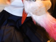 セーラー服が個室ネットカフェでアナルにしっぽをつけてオナニー 6/16