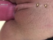 Latex rubber gloves finger tight pussy and wank big dick cum over hot girl 15/16