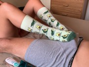 Cute Amateur Teen gives first Footjob and LOVES IT! 2/16