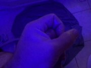 Big Guy Stroking Outside The Shower - Solo Male Chubby