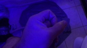 Big Guy Stroking Outside The Shower - Solo Male Chubby