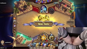 Naked Gamer Girl trying out another Hero in Hearthstone #2