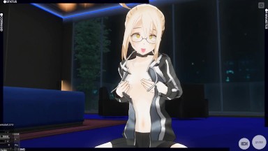 3D HENTAI X Alter posing and masturbating