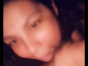 Pretty Mixed Chick Give Big White Cock Blowjob and Handjob POV Tease 12/16