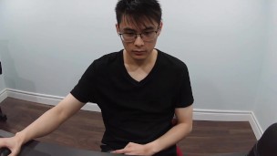 cute asian guy caught on webcam