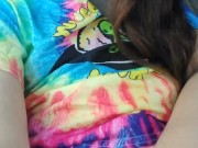 PinkMoonLust from ONLYFANS is Hippie Slut in Passenger Seat of Car Showing HAIRY Pussy in Public 12/16