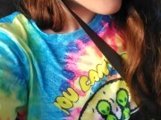 PinkMoonLust from ONLYFANS is Hippie Slut in Passenger Seat of Car Showing HAIRY Pussy in Public 6/16