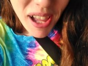 PinkMoonLust from ONLYFANS is Hippie Slut in Passenger Seat of Car Showing HAIRY Pussy in Public 7/16