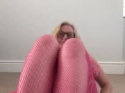 Annabel’s pink fishnet bodystocking 7/16