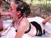 Goth cutie face fucked on her belly for sloppy THROAT PIE 10/16