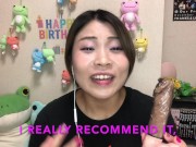 A cute Japanese sex toy shop clerk introduces the latest Japanese condoms 9/16