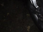 Pissing in the great outdoors on a cool enough night to produce some steam in the air from the hot P
