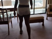 Thick Booty Hot Latina in Seethrough Micro Shorts - Hotel Balcony 8/16