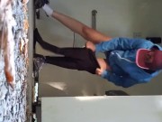 Nerdy Faery Does A Standing Piss In The Outhouse 10/16